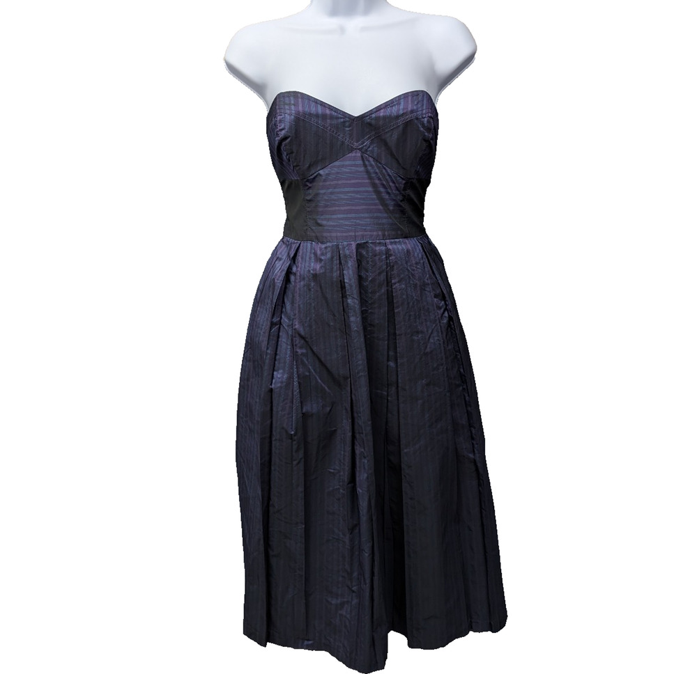 Shoshanna Midi Dress Womens 2 Strapless Vintage Y2K Whimsigoth Hoco Event Purple